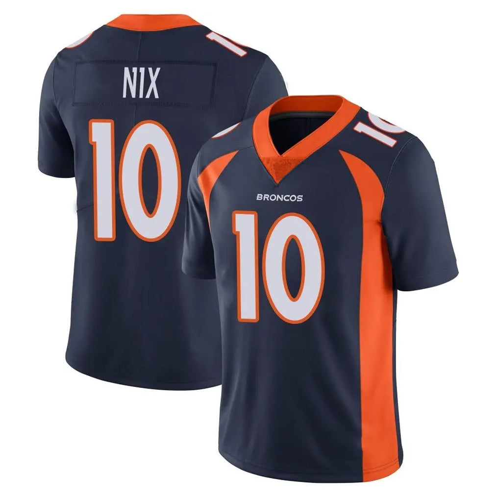 Pkot D.Broncos #10 Bo Nix Player Navy Vapor Untouchable Limited Game Stitched Jerseys