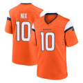 Pkot D.Broncos #10 Bo Nix Player Orange Home Game Stitched Jerseys