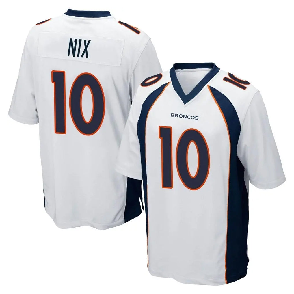 Pkot D.Broncos #10 Bo Nix Player White Game Stitched Jerseys