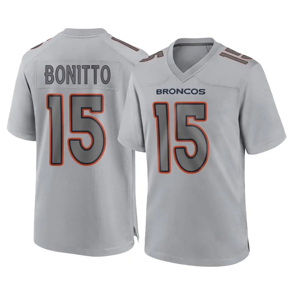 Pkot D.Broncos #15 Nik Bonitto Player Gray Atmosphere Fashion Limited Game Stitched Jerseys