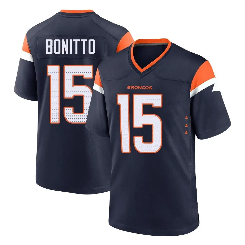 Pkot D.Broncos #15 Nik Bonitto Player Navy Home Game Stitched Jerseys