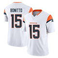 Pkot D.Broncos #15 Nik Bonitto Player White Limited Vapor F.U.S.E. Home Game Stitched Jerseys