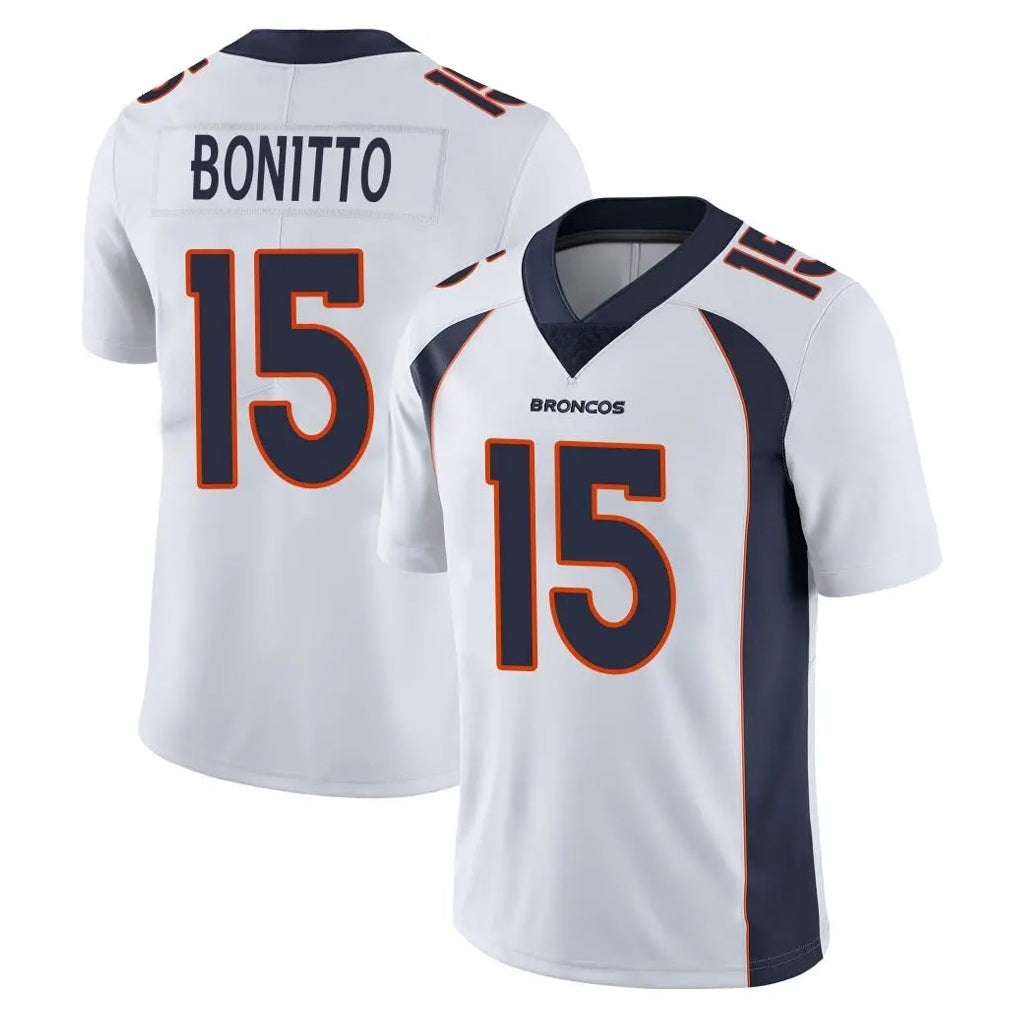 Pkot D.Broncos #15 Nik Bonitto Player White Vapor Untouchable Limited Home Game Stitched Jerseys
