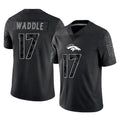 Pkot D.Broncos #17 Jaylen Waddle Player Black Reflective Limited Stitched Jerseys