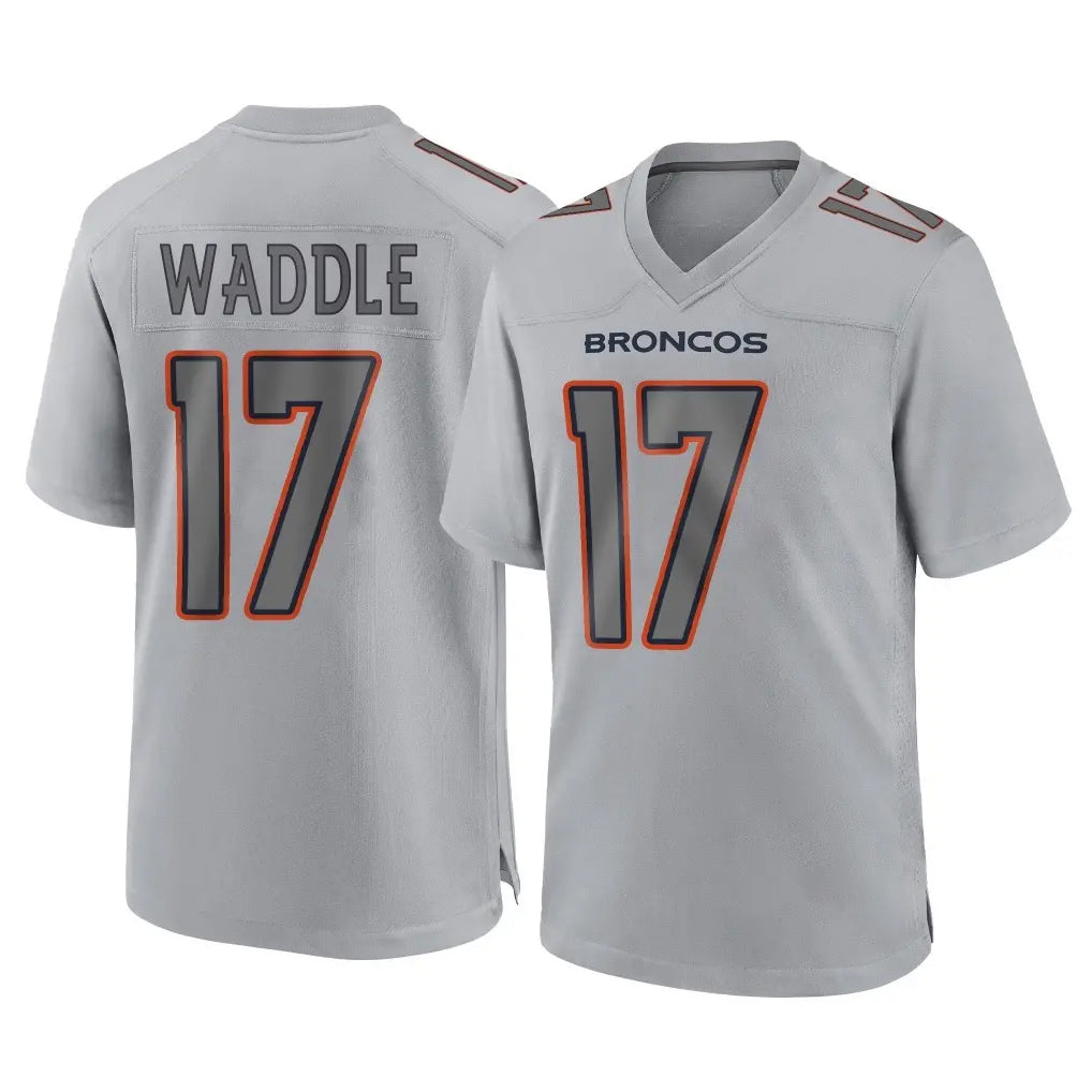 Pkot D.Broncos #17 Jaylen Waddle Player Gray Atmosphere Fashion Limited Game Stitched Jerseys