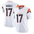 Pkot D.Broncos #17 Jaylen Waddle Player White Limited Vapor F.U.S.E. Home Game Stitched Jerseys