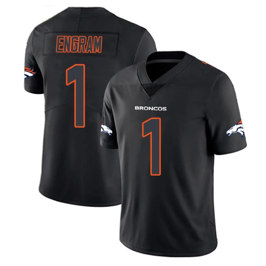 Pkot D.Broncos #1 Evan Engram Player Black Impact Limited Game Stitched Jerseys