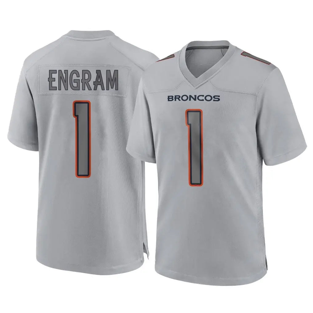 Pkot D.Broncos #1 Evan Engram Player Gray Atmosphere Fashion Limited Game Stitched Jerseys