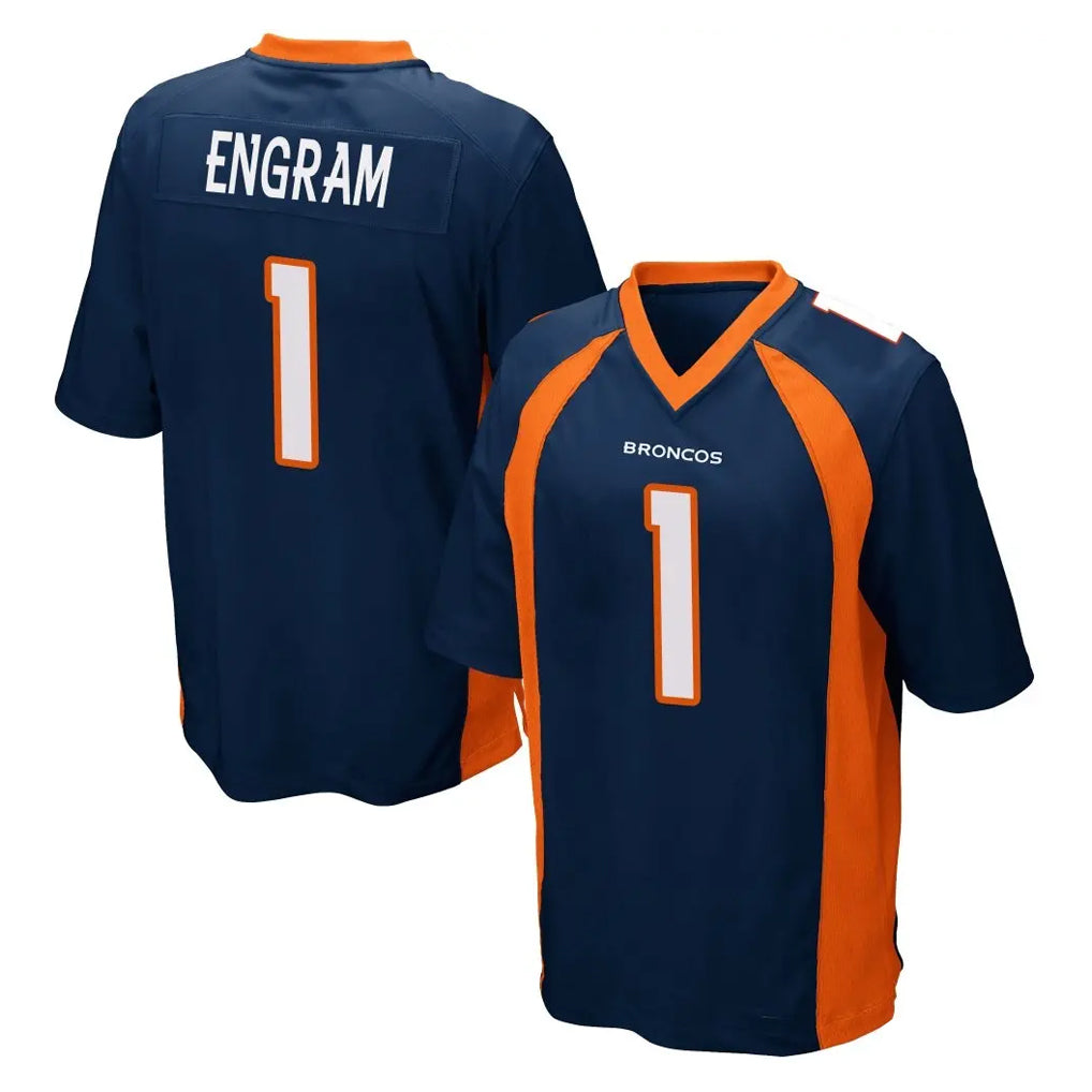 Pkot D.Broncos #1 Evan Engram Player Navy Game Stitched Jerseys