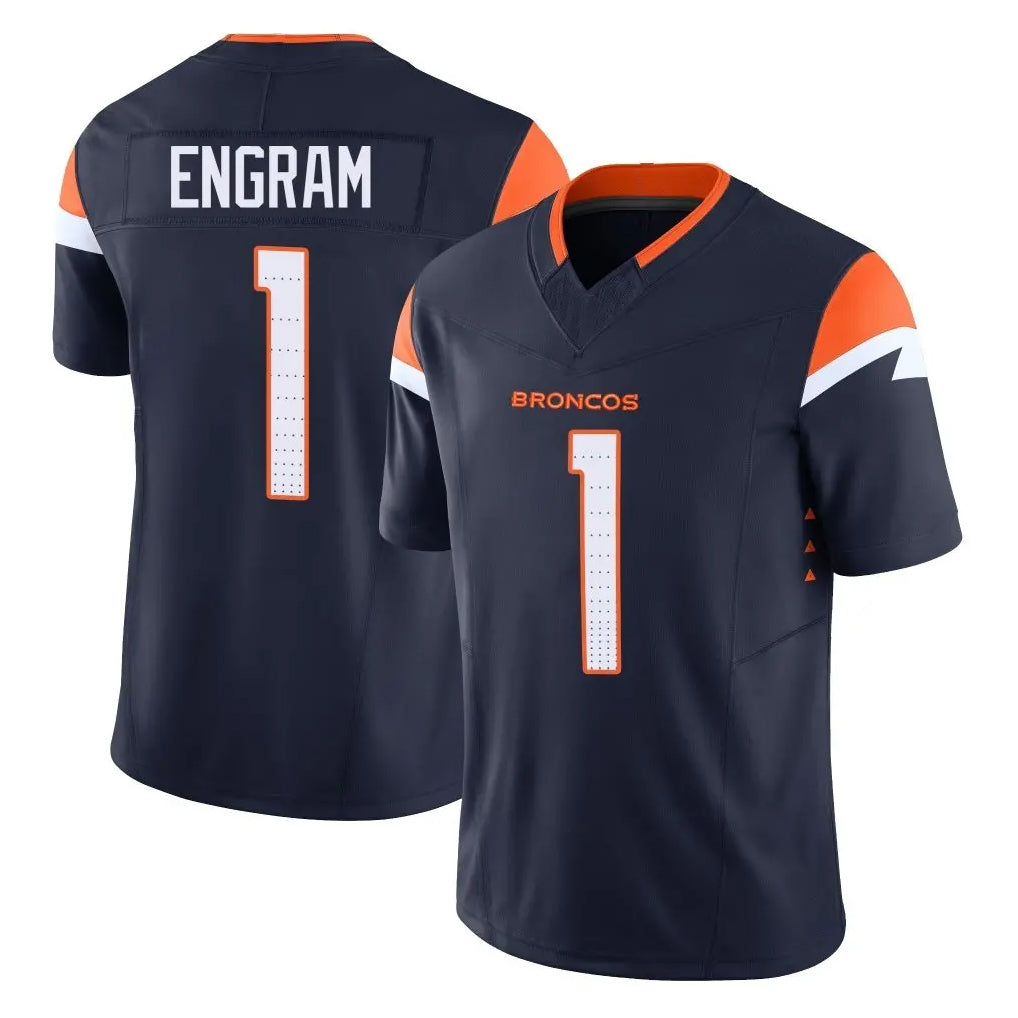 Pkot D.Broncos #1 Evan Engram Player Navy Limited Vapor F.U.S.E. Home Game Stitched Jerseys