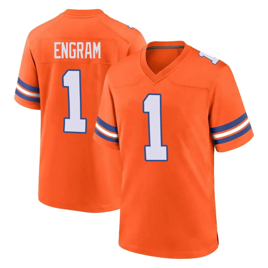 Pkot D.Broncos #1 Evan Engram Player Orange Alternate Collection Throwback Game Stitched Jerseys
