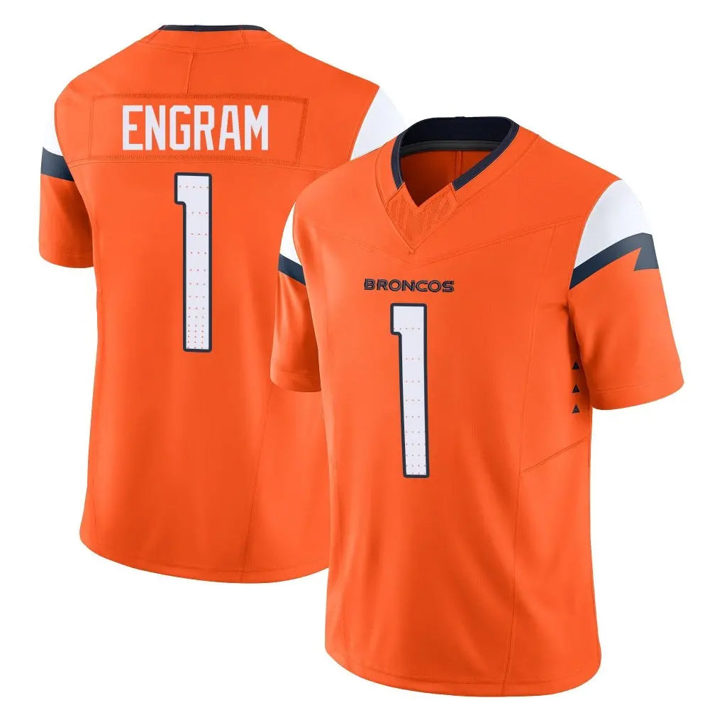 Pkot D.Broncos #1 Evan Engram Player Orange Vapor F.U.S.E. Limited Home Game Stitched Jerseys