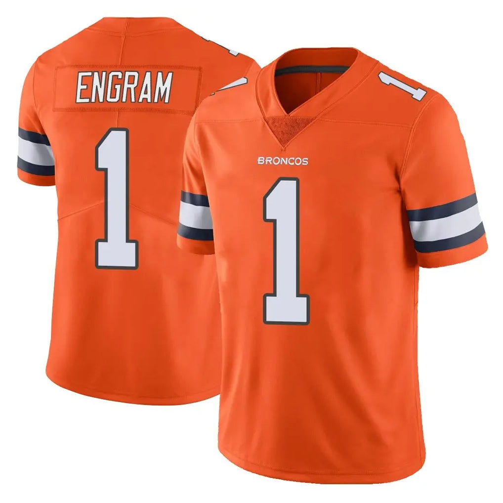 Pkot D.Broncos #1 Evan Engram Player Orange Vapor Untouchable Limited Home Game Stitched Jerseys