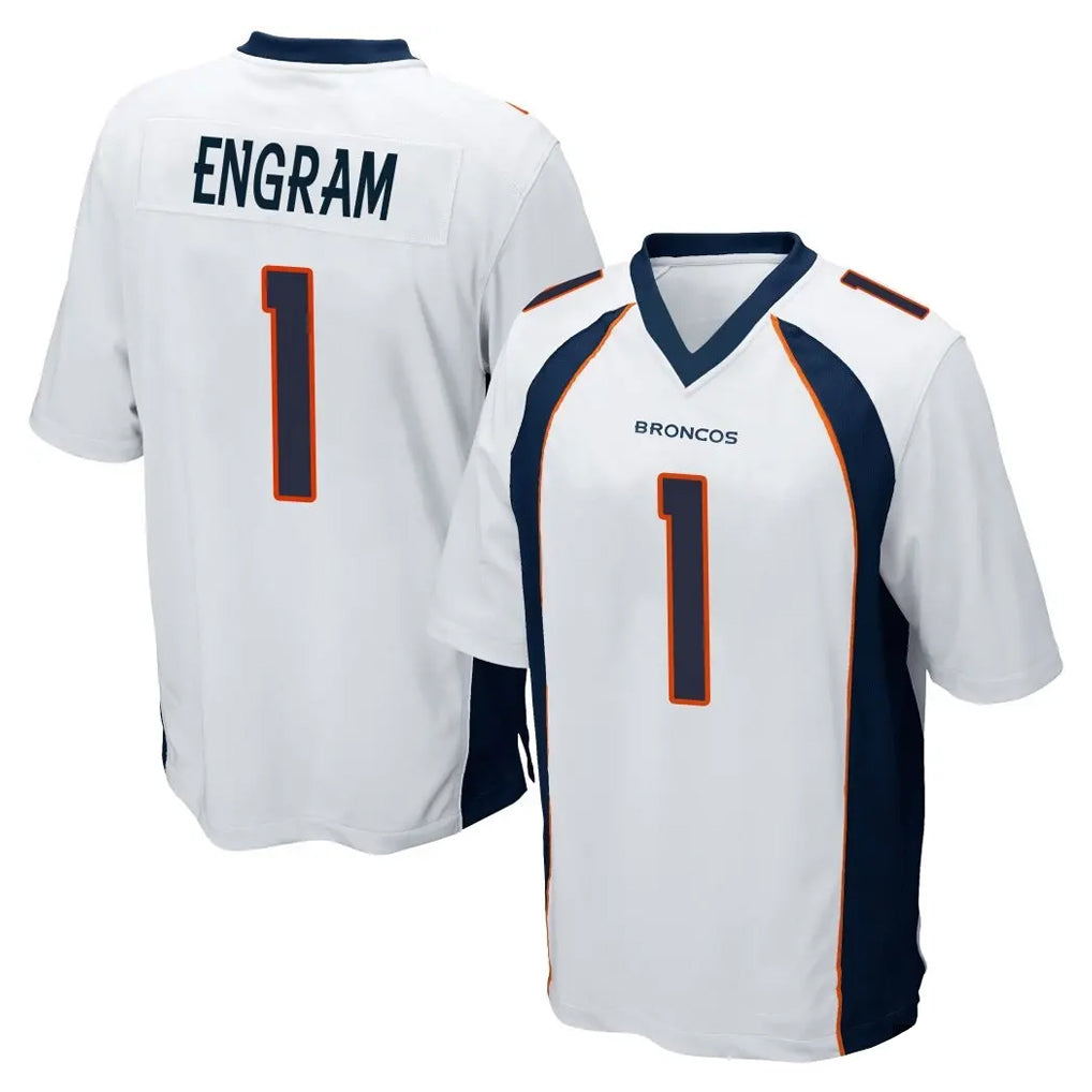 Pkot D.Broncos #1 Evan Engram Player White Game Stitched Jerseys