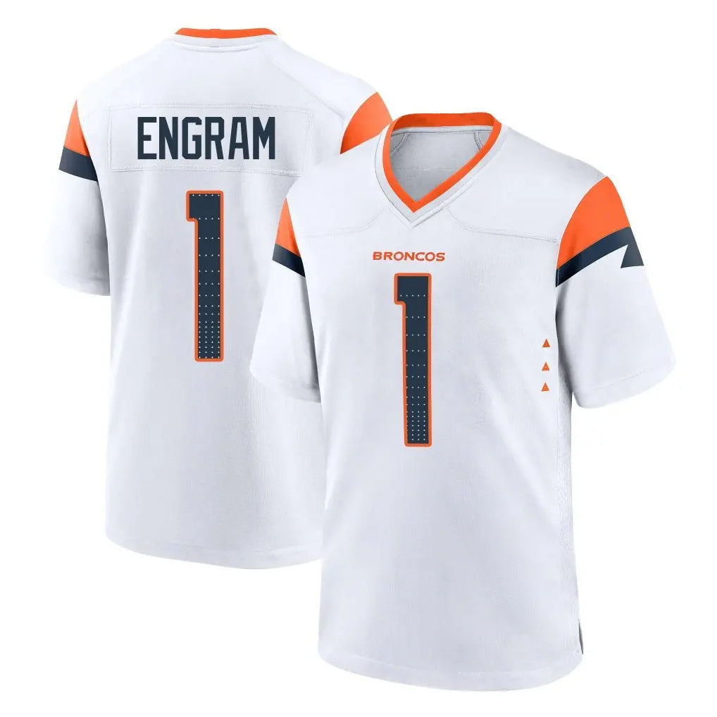 Pkot D.Broncos #1 Evan Engram Player White Home Game Stitched Jerseys