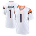 Pkot D.Broncos #1 Evan Engram Player White Home Game Stitched Jerseys