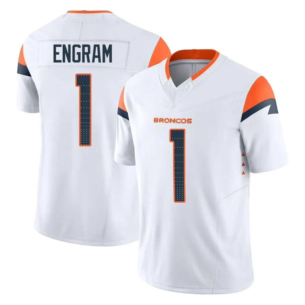 Pkot D.Broncos #1 Evan Engram Player White Limited Vapor F.U.S.E. Home Game Stitched Jerseys
