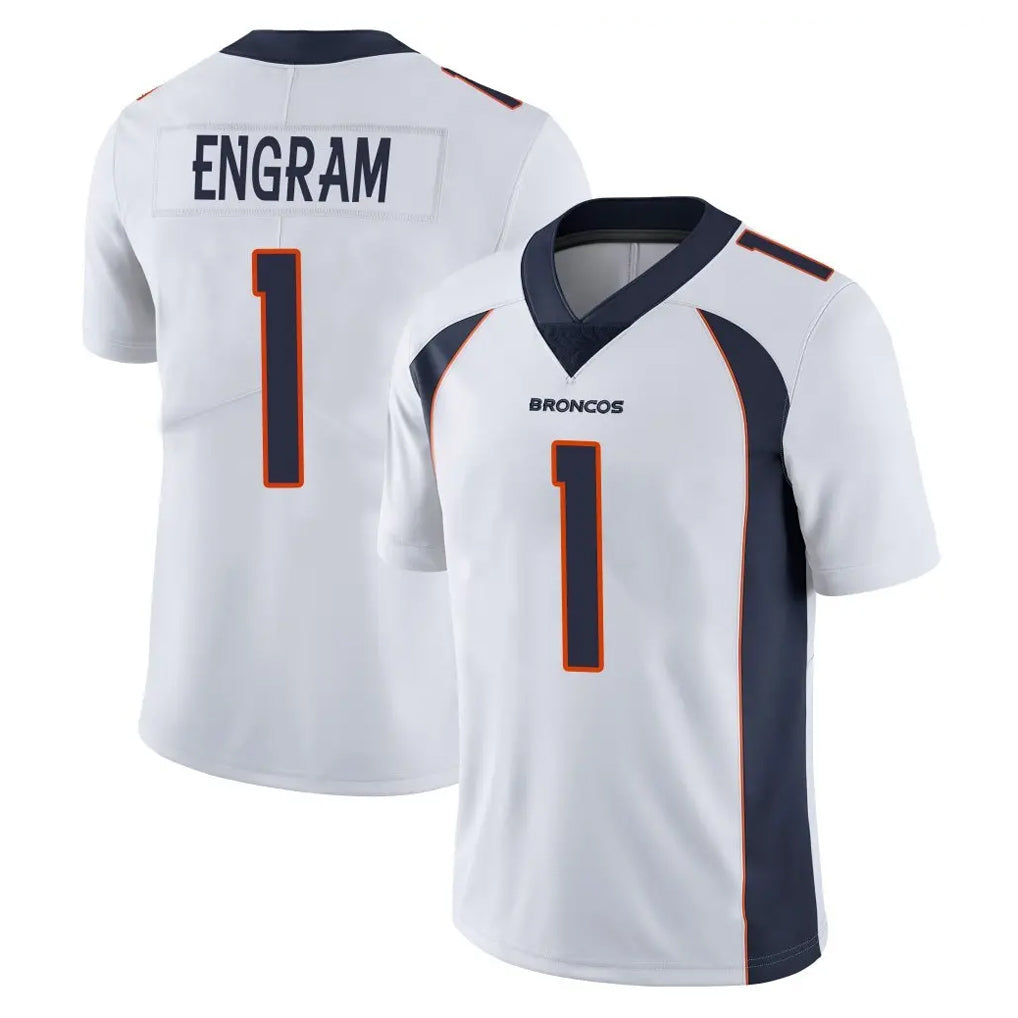 Pkot D.Broncos #1 Evan Engram Player White Vapor Untouchable Limited Home Game Stitched Jerseys