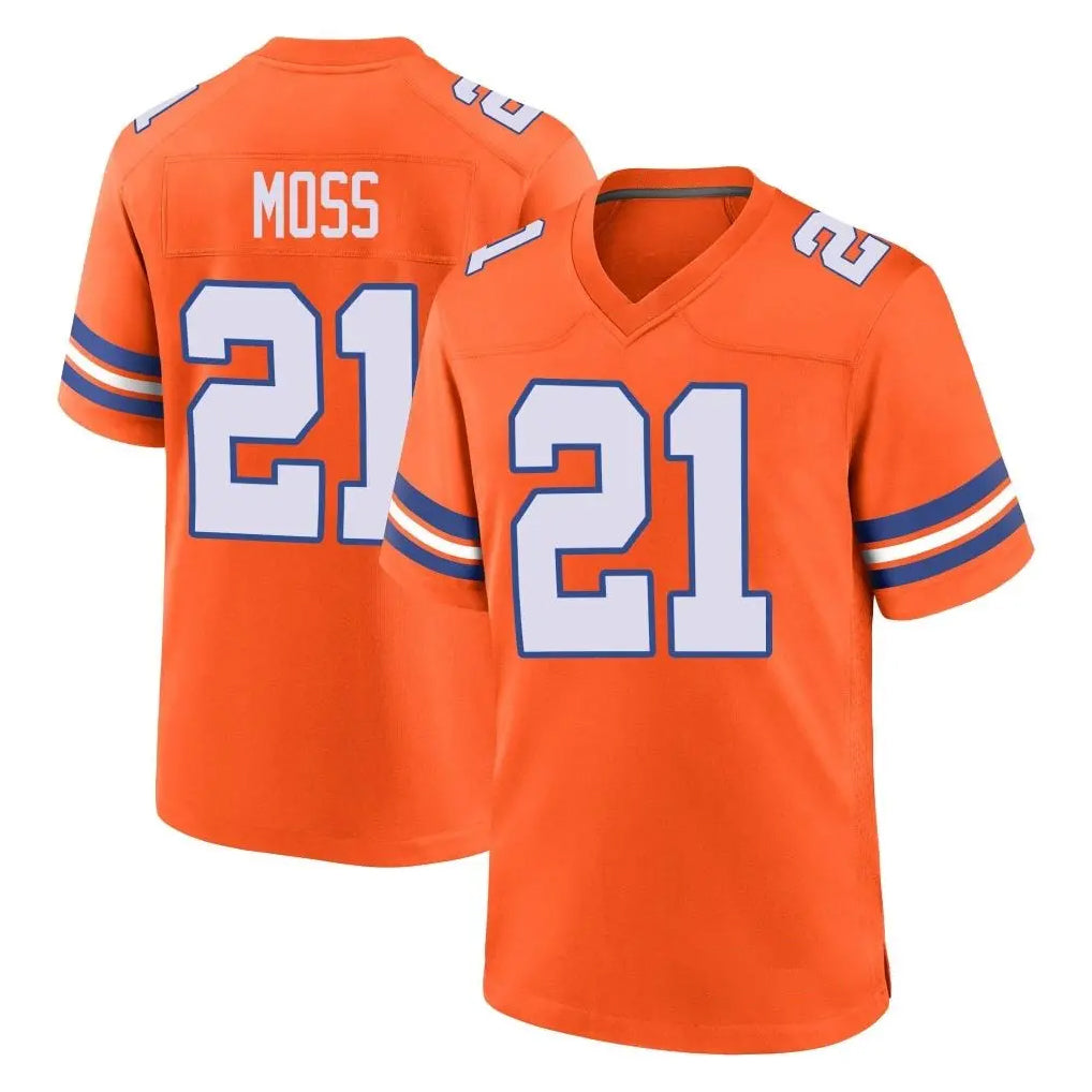 Pkot D.Broncos #21 Riley Moss Player Orange Alternate Collection Throwback Game Stitched Jerseys