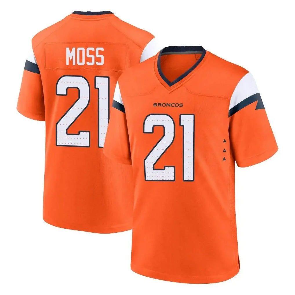 Pkot D.Broncos #21 Riley Moss Player Orange Home Game Stitched Jerseys