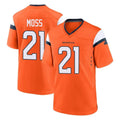 Pkot D.Broncos #21 Riley Moss Player Orange Home Game Stitched Jerseys