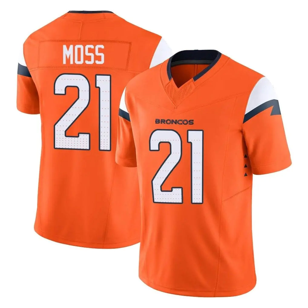 Pkot D.Broncos #21 Riley Moss Player Orange Vapor F.U.S.E. Limited Home Game Stitched Jerseys