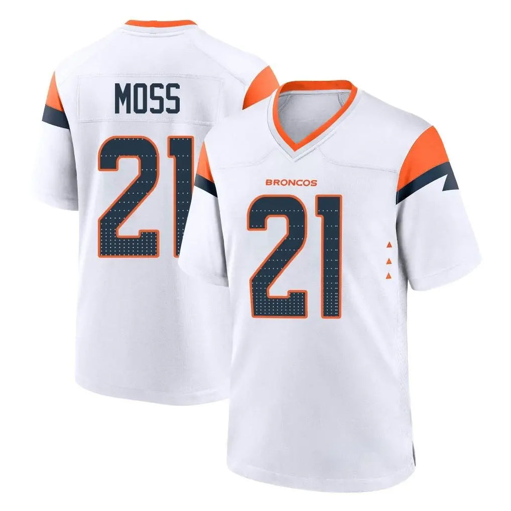 Pkot D.Broncos #21 Riley Moss Player White Home Game Stitched Jerseys