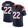 Pkot D.Broncos #22 Brandon Jones Player Navy Limited Vapor F.U.S.E. Home Game Stitched Jerseys