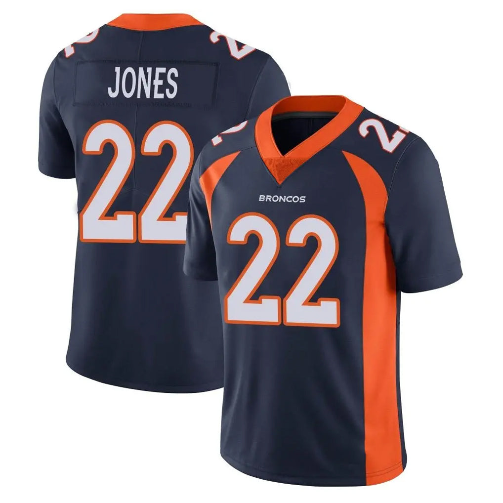 Pkot D.Broncos #22 Brandon Jones Player Navy Vapor Untouchable Limited Game Stitched Jerseys