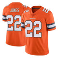 Pkot D.Broncos #22 Brandon Jones Player Orange Vapor Untouchable Limited Home Game Stitched Jerseys