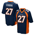 Pkot D.Broncos #27 J.K. Dobbins Player Navy Game Stitched Jerseys
