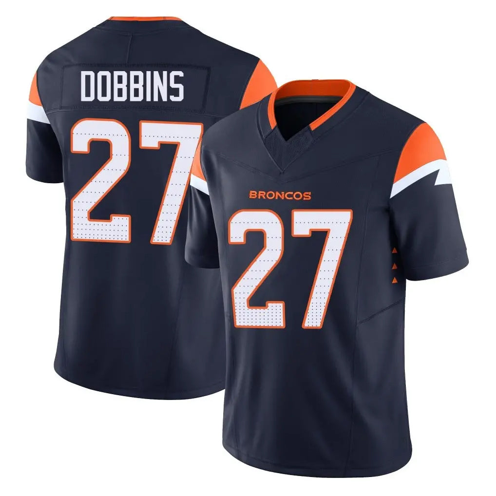 Pkot D.Broncos #27 J.K. Dobbins Player Navy Limited Vapor F.U.S.E. Home Game Stitched Jerseys