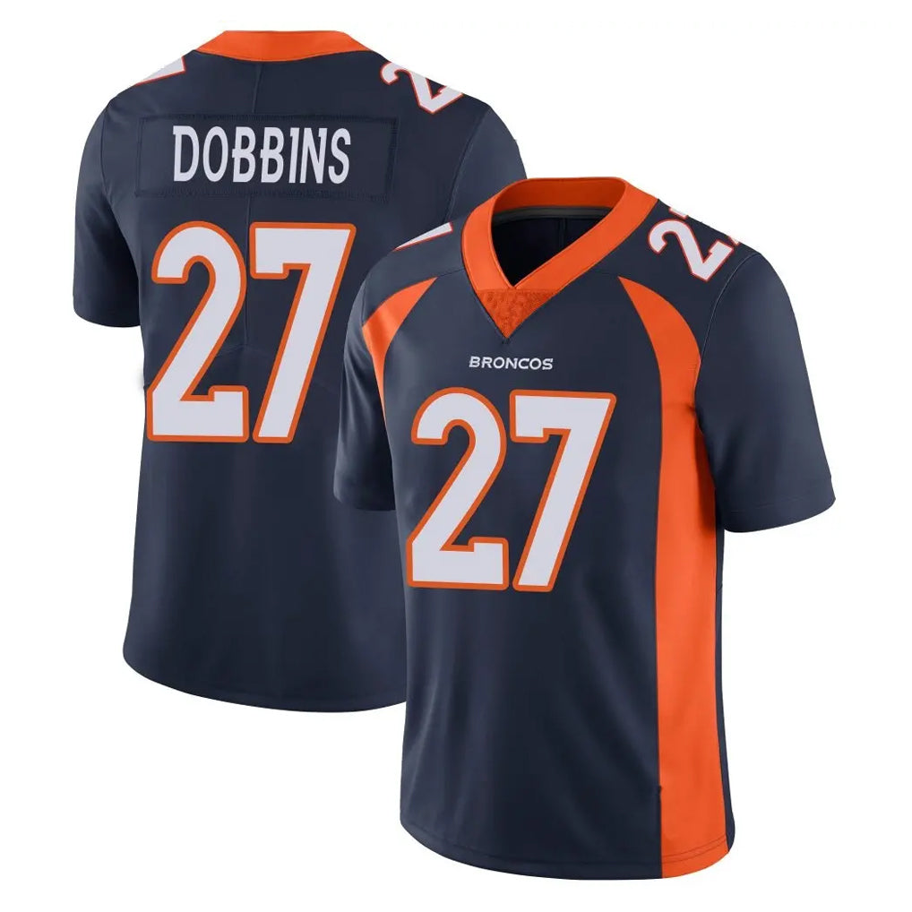 Pkot D.Broncos #27 J.K. Dobbins Player Navy Vapor Untouchable Limited Game Stitched Jerseys