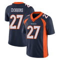 Pkot D.Broncos #27 J.K. Dobbins Player Navy Vapor Untouchable Limited Game Stitched Jerseys