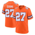 Pkot D.Broncos #27 J.K. Dobbins Player Orange Alternate Collection Throwback Game Stitched Jerseys