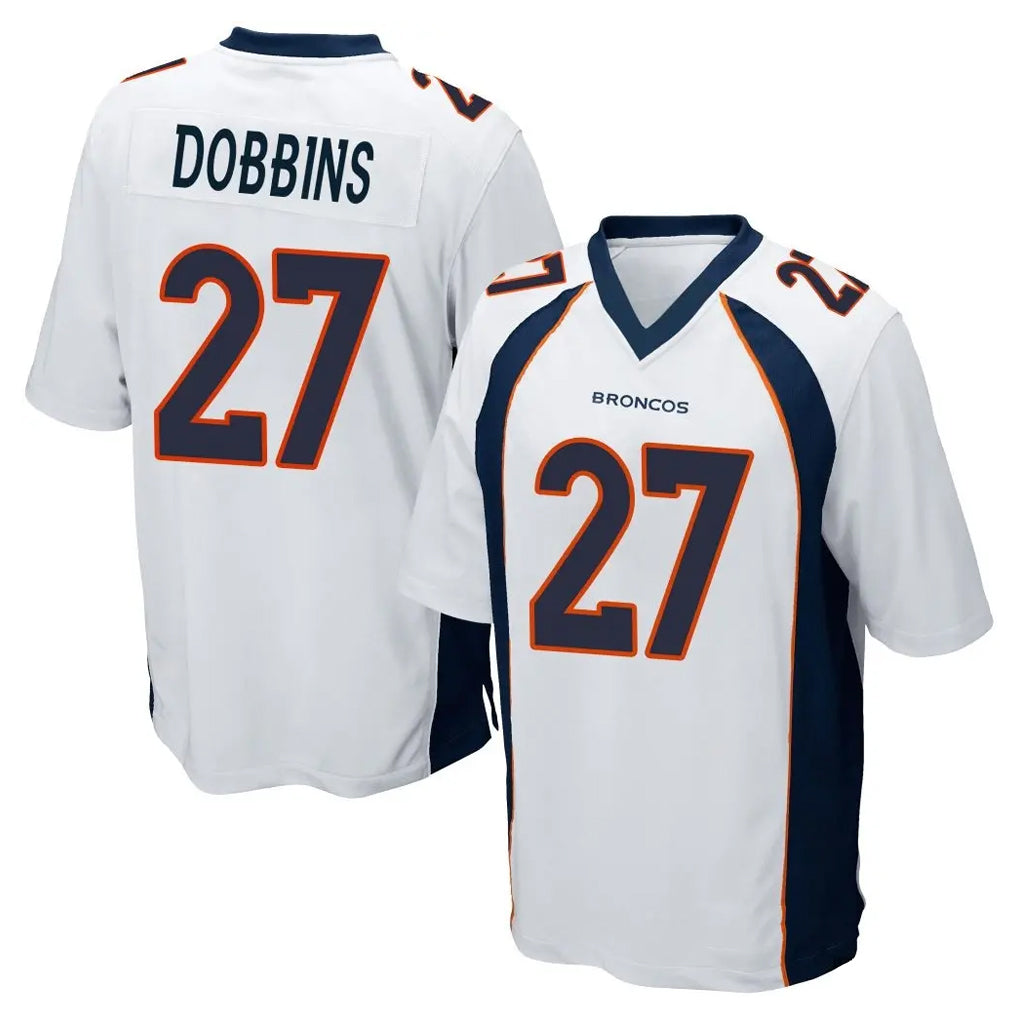 Pkot D.Broncos #27 J.K. Dobbins Player White Game Stitched Jerseys