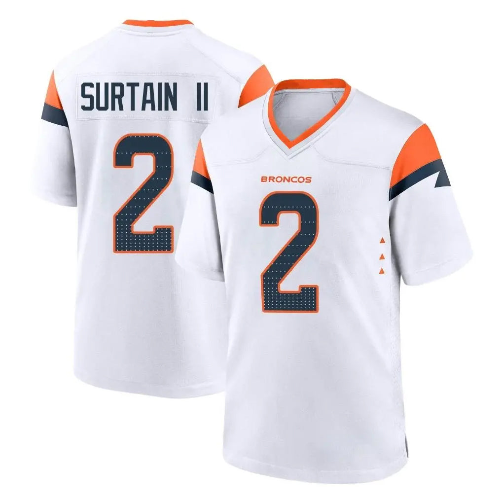 Pkot D.Broncos #2 Pat Surtain II Player White Home Game Stitched Jerseys