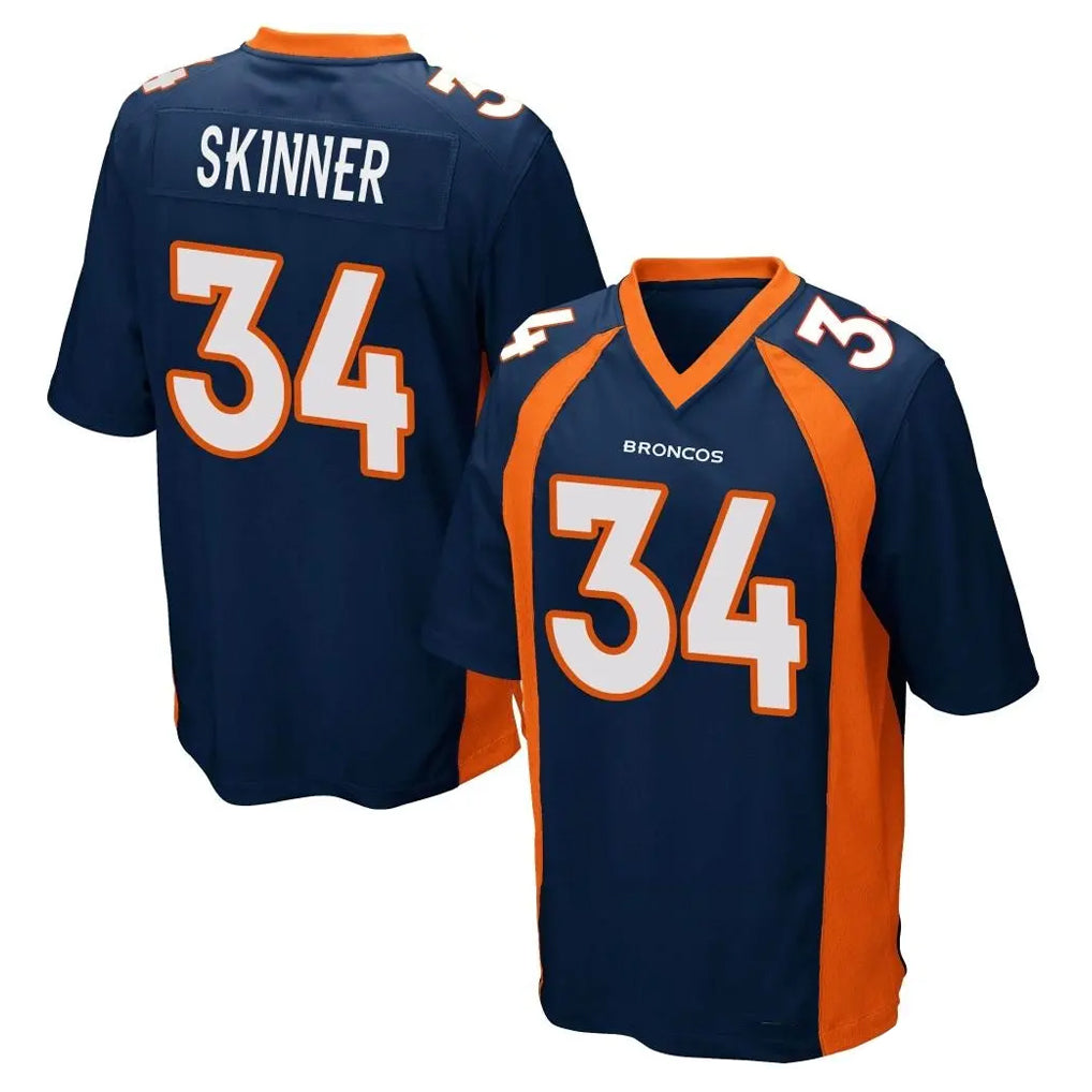 Pkot D.Broncos #34 JL Skinner Player Navy Game Stitched Jerseys