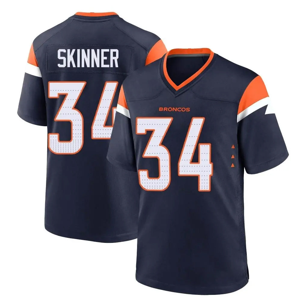 Pkot D.Broncos #34 JL Skinner Player Navy Home Game Stitched Jerseys