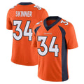 Pkot D.Broncos #34 JL Skinner Player Orange Color Vapor Untouchable Limited Game Stitched Jerseys