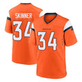 Pkot D.Broncos #34 JL Skinner Player Orange Home Game Stitched Jerseys