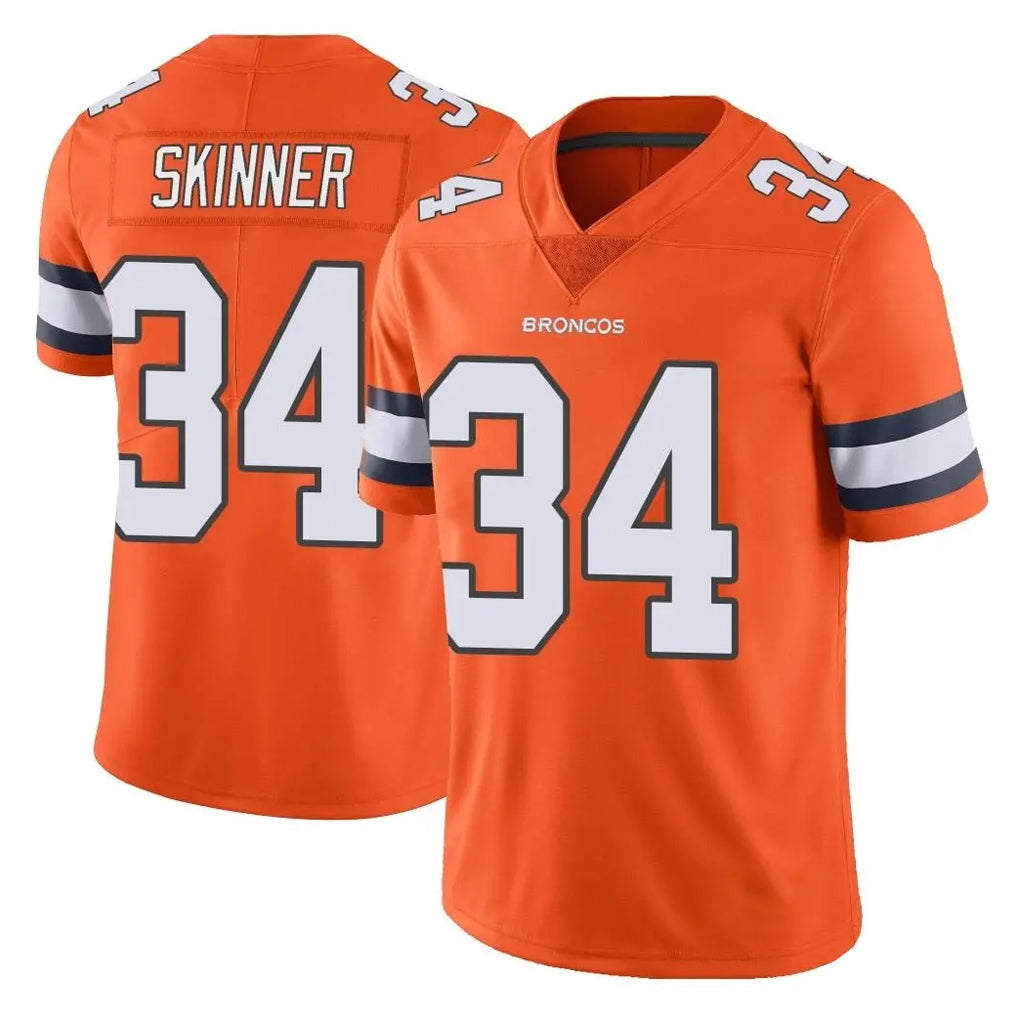 Pkot D.Broncos #34 JL Skinner Player Orange Vapor Untouchable Limited Home Game Stitched Jerseys