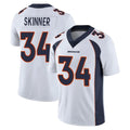 Pkot D.Broncos #34 JL Skinner Player White Vapor Untouchable Limited Home Game Stitched Jerseys