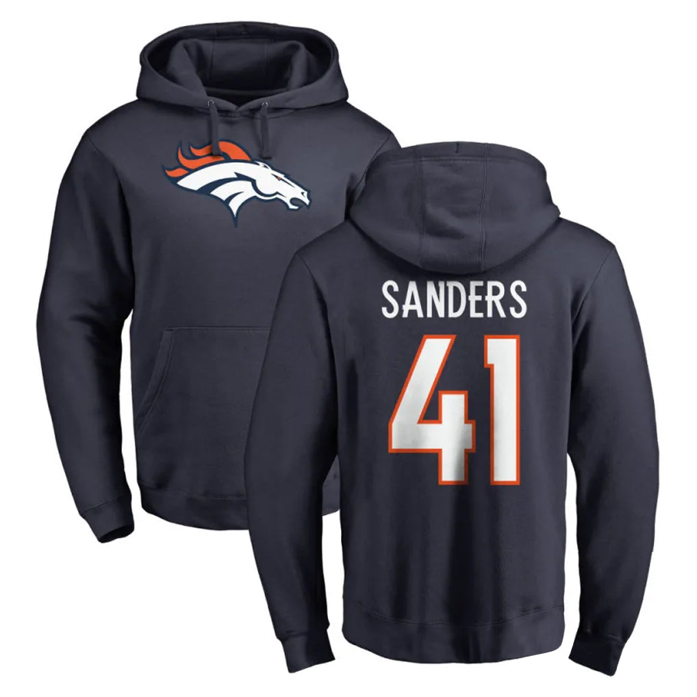 Pkot D.Broncos #41 Drew Sanders Player Navy Pullover Hoodie Limited Stitched Jerseys