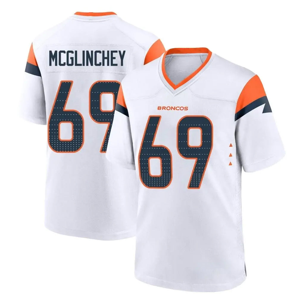 Pkot D.Broncos #69 Mike McGlinchey Player White Home Game Stitched Jerseys