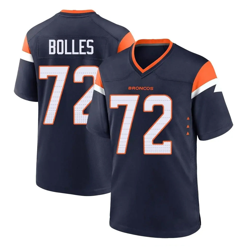 Pkot D.Broncos #72 Garett Bolles Player Navy Home Game Stitched Jerseys