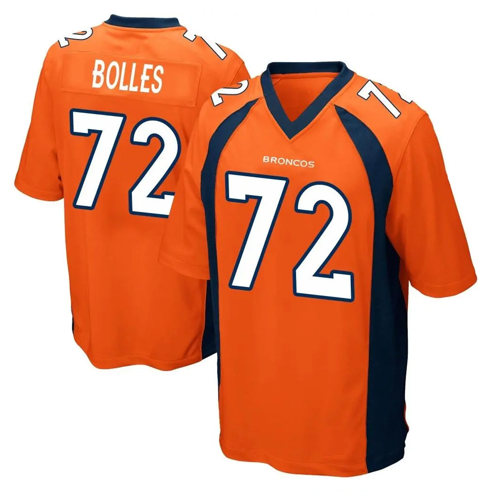 Pkot D.Broncos #72 Garett Bolles Player Orange Color Home Game Stitched Jerseys