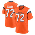 Pkot D.Broncos #72 Garett Bolles Player Orange Home Game Stitched Jerseys