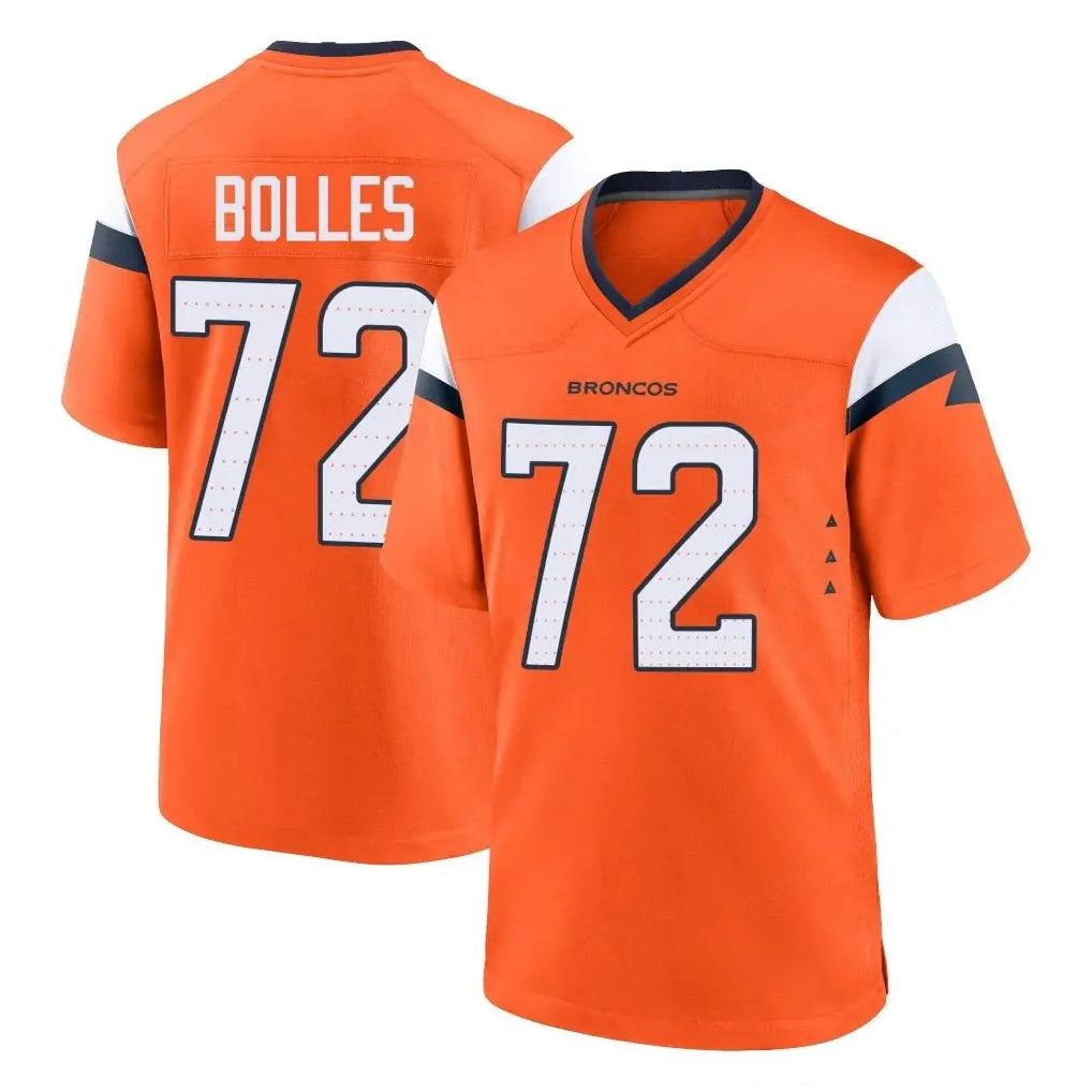 Pkot D.Broncos #72 Garett Bolles Player Orange Home Game Stitched Jerseys