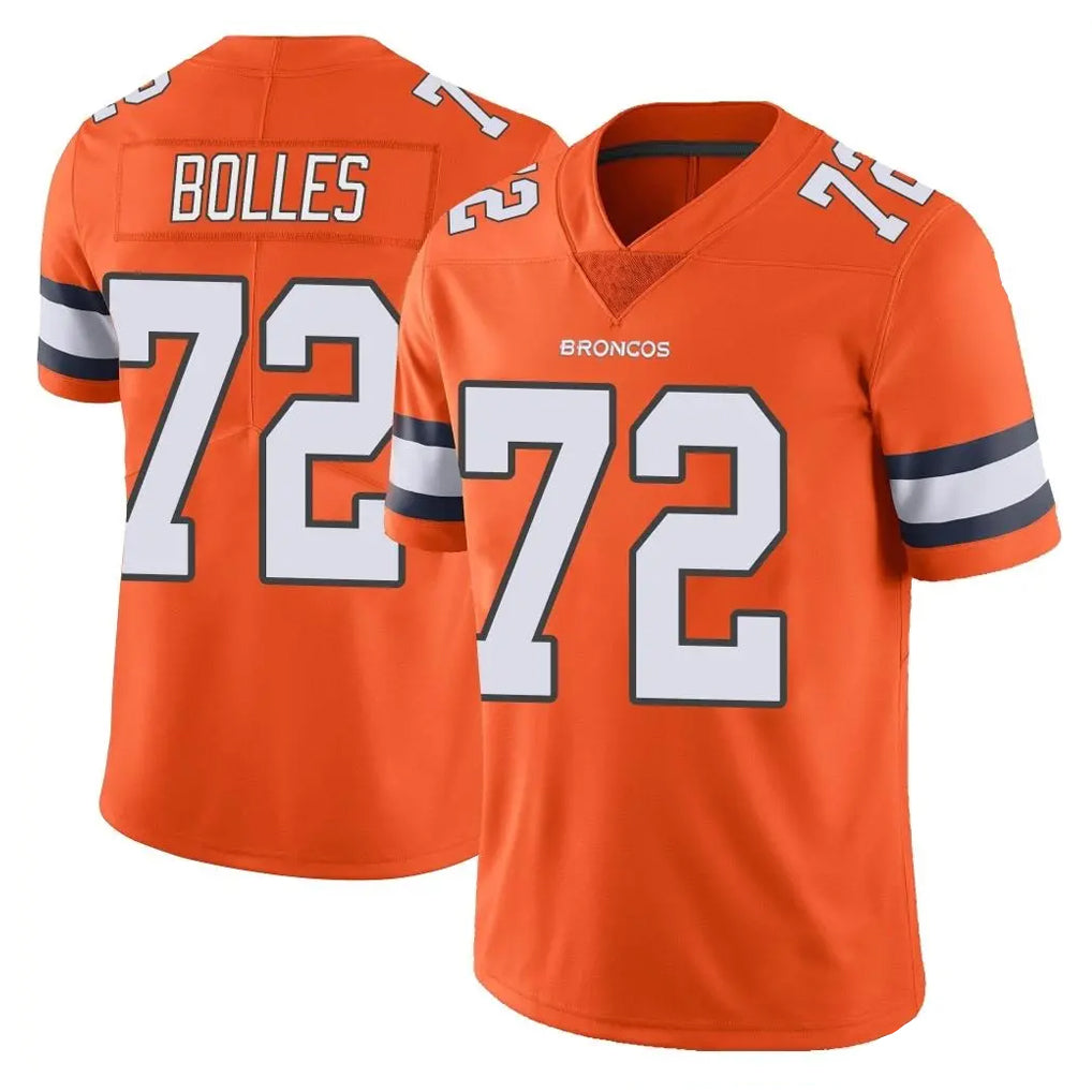 Pkot D.Broncos #72 Garett Bolles Player Orange Vapor Untouchable Limited Home Game Stitched Jerseys